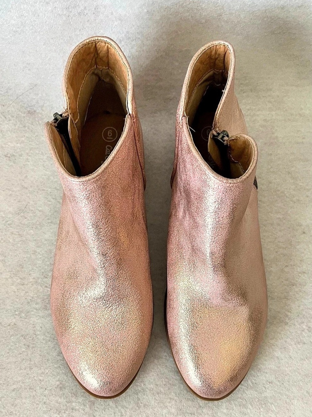 Target Girls Pink Metallic Ankle Boots with Zipper